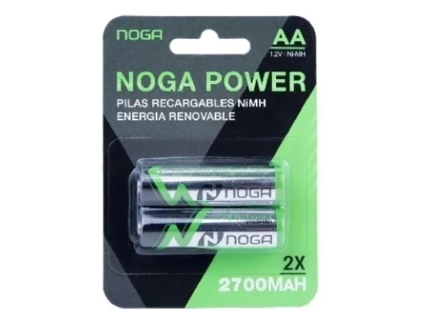 &uu PILA AA RECARGABLE NOGA METAL 2700 MHA X 2